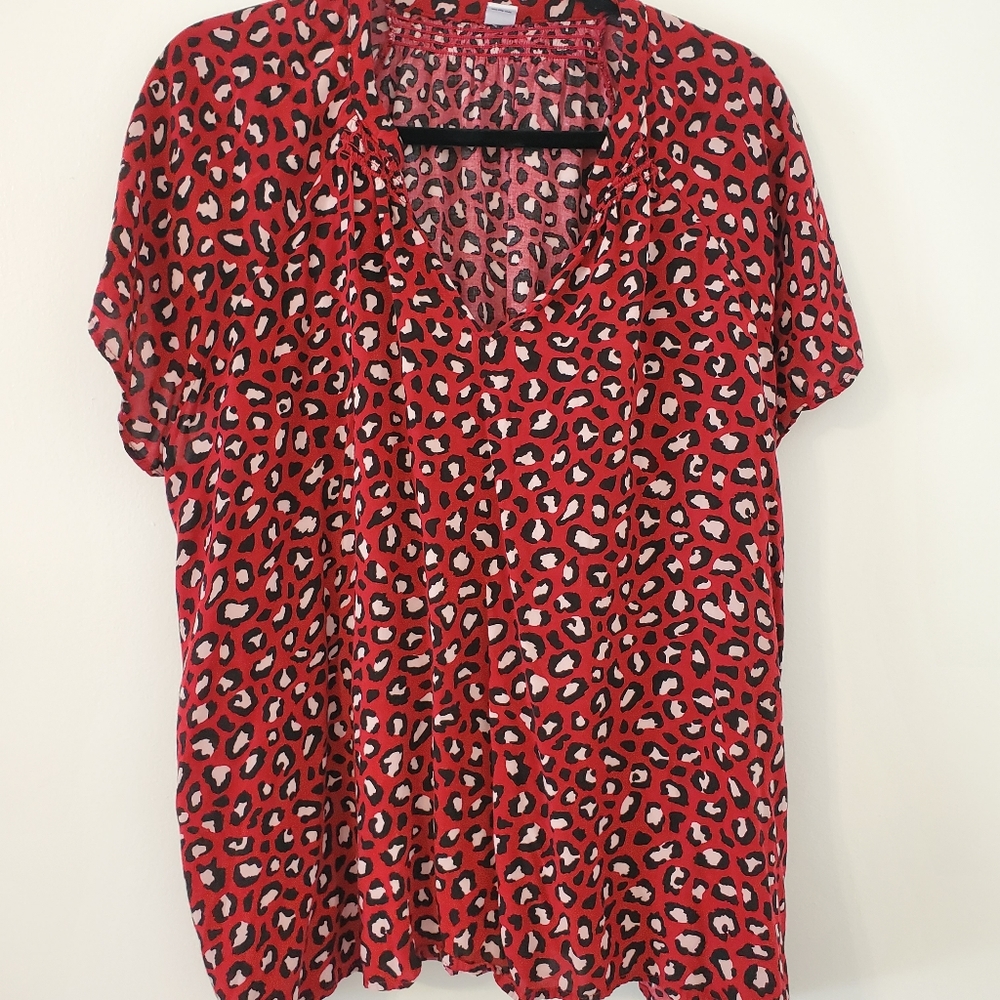 Pink leopard print Blouse